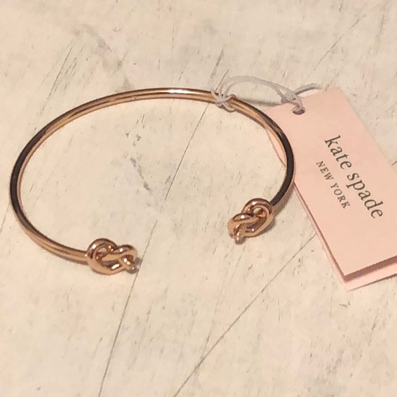 kate spade Jewelry - Kate Spade Rose Gold Loves Me Knot Cuff Bracelet